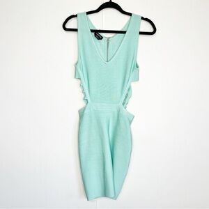 Bebe Cutout Bandage Dress - Aquamarine